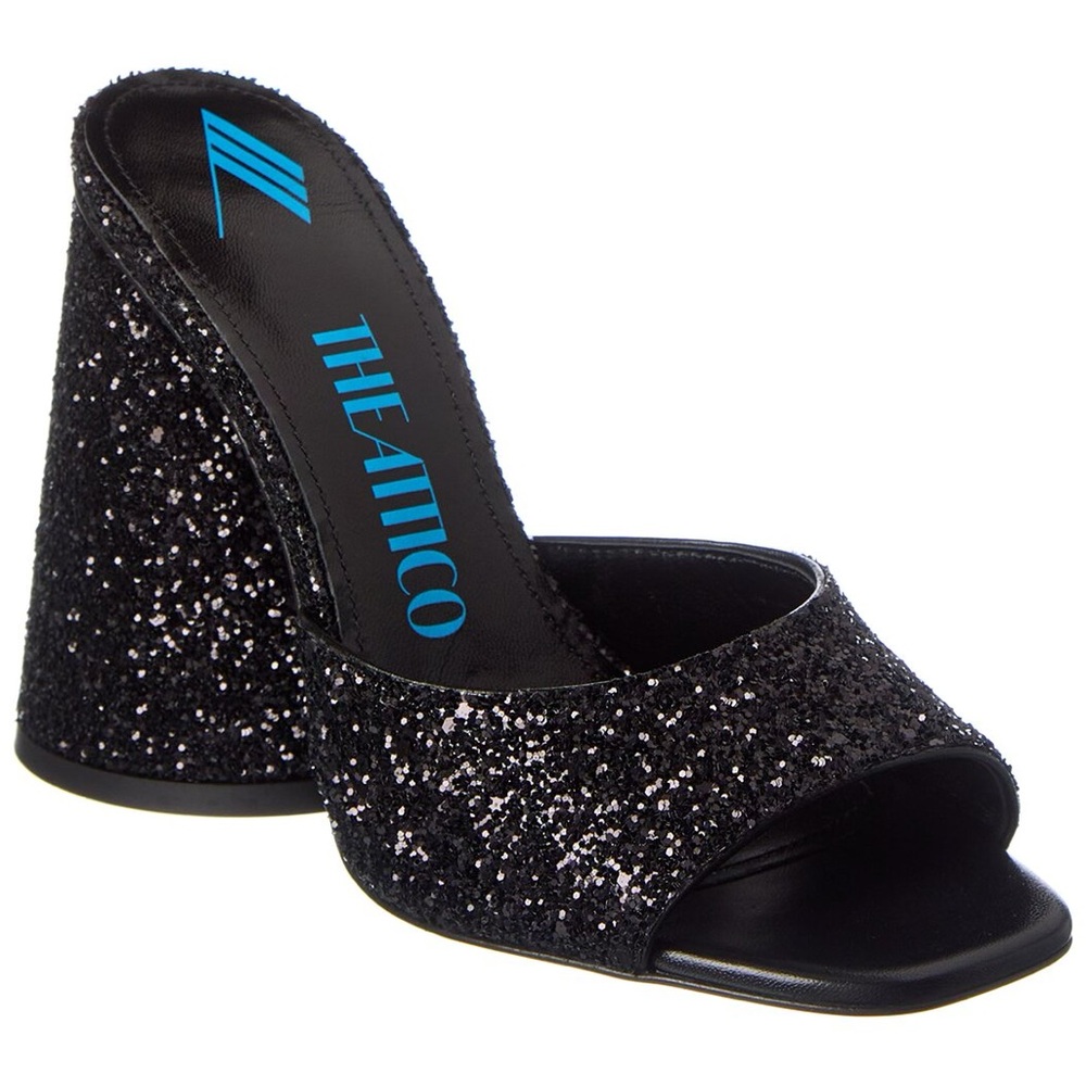 The Attico Liz Cylinder Glitter Heel Sandal